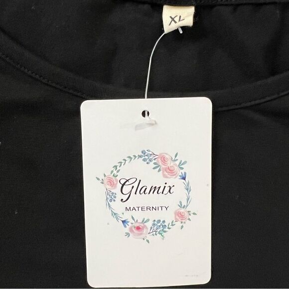 NWT Glamix "First Christmas" Black Ruched Sides Maternity Top - XL - Picture 10 of 10